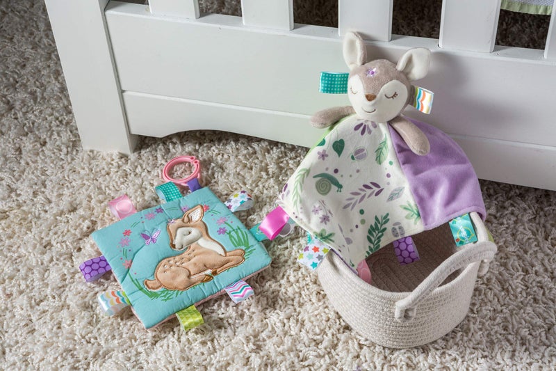 Taggies Soothing Sensory Stuffed Animal Security Blanket  Flora Fawn  13 x 13-Inches - Image 5